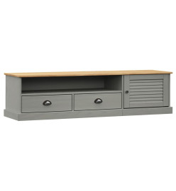 Meuble TV VIGO gris 156x40x40 cm bois massif de pin