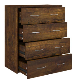 Buffet avec 4 tiroirs 60x30,5x71 cm Chêne fumé