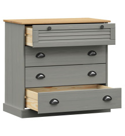 Commode VIGO gris 80x40x76 cm bois massif de pin