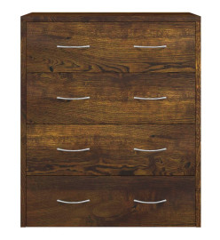Buffet avec 4 tiroirs 60x30,5x71 cm Chêne fumé