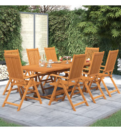 Ensemble de salle à manger de jardin 9 pcs Bois d'acacia massif