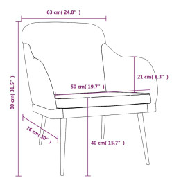 Fauteuil Rose 63x76x80 cm Velours