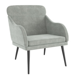 Fauteuil Gris clair 63x76x80 cm Velours