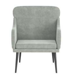 Fauteuil Gris clair 63x76x80 cm Velours