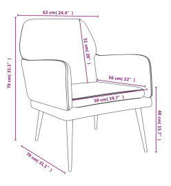 Fauteuil Marron 62x79x79 cm Velours