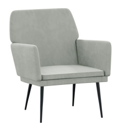 Fauteuil Gris clair 62x79x79 cm Velours