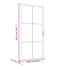 Porte intérieure 102,5x201,5 cm Blanc Verre ESG et aluminium