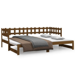 Lit coulissant Marron miel 2x(80x200) cm Bois de pin massif