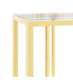 Table console 110x30x70 cm acier inoxydable et verre