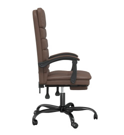 Fauteuil de massage inclinable de bureau Marron Similicuir