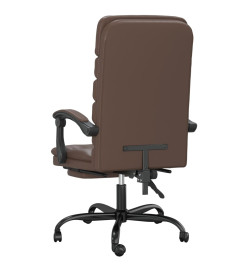 Fauteuil de massage inclinable de bureau Marron Similicuir