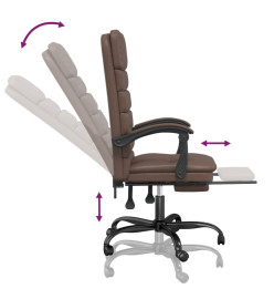 Fauteuil de massage inclinable de bureau Marron Similicuir