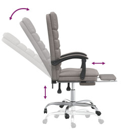 Fauteuil de massage inclinable de bureau Taupe Tissu