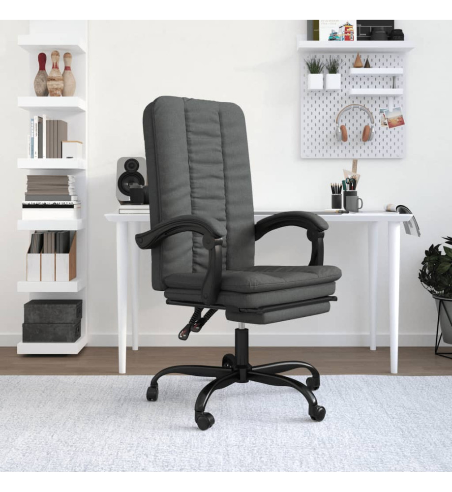 Fauteuil inclinable de bureau Gris foncé Tissu