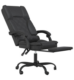 Fauteuil de massage inclinable de bureau Noir Similicuir