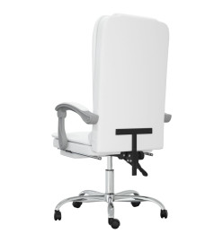 Fauteuil de massage inclinable de bureau Blanc Similicuir