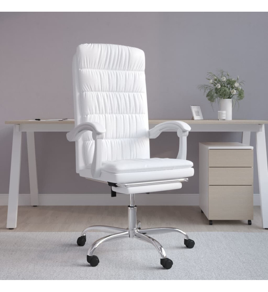 Fauteuil inclinable de bureau Blanc Similicuir