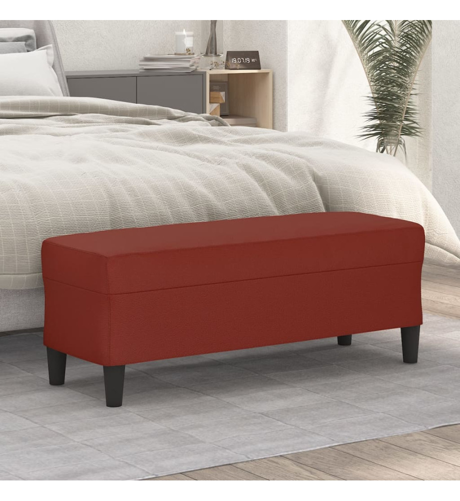 Banc Rouge bordeaux 100x35x41 cm Similicuir