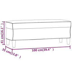 Banc Rouge bordeaux 100x35x41 cm Similicuir