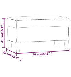 Banc Gris 70x35x41 cm Similicuir