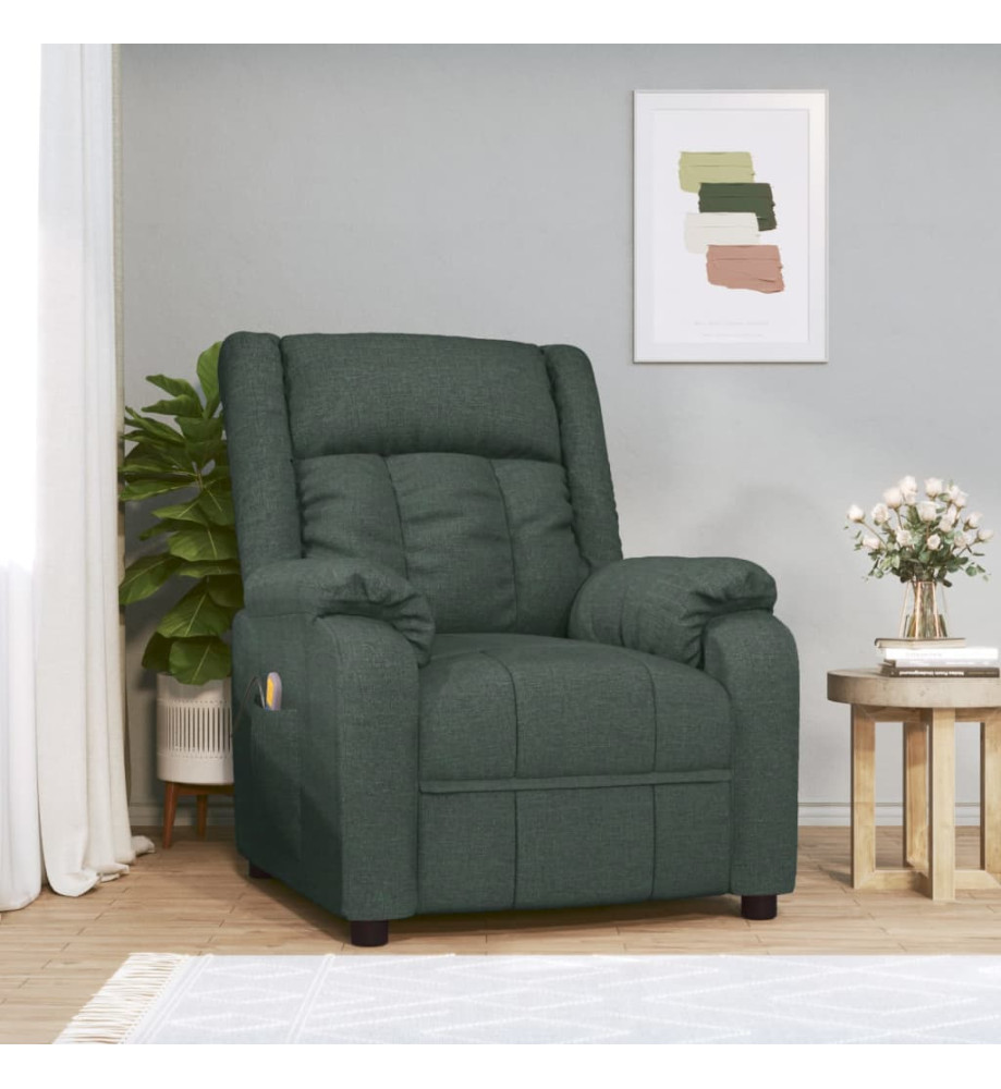 Fauteuil de massage Vert foncé Tissu