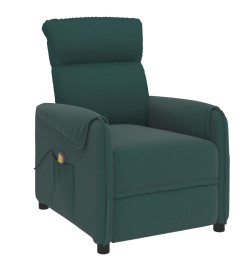 Fauteuil de massage Vert foncé Tissu