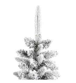 Sapin de Noël artificiel mince avec neige floquée 180 cm PVC/PE