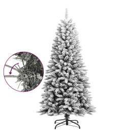 Sapin de Noël artificiel avec neige floquée 120 cm PVC et PE