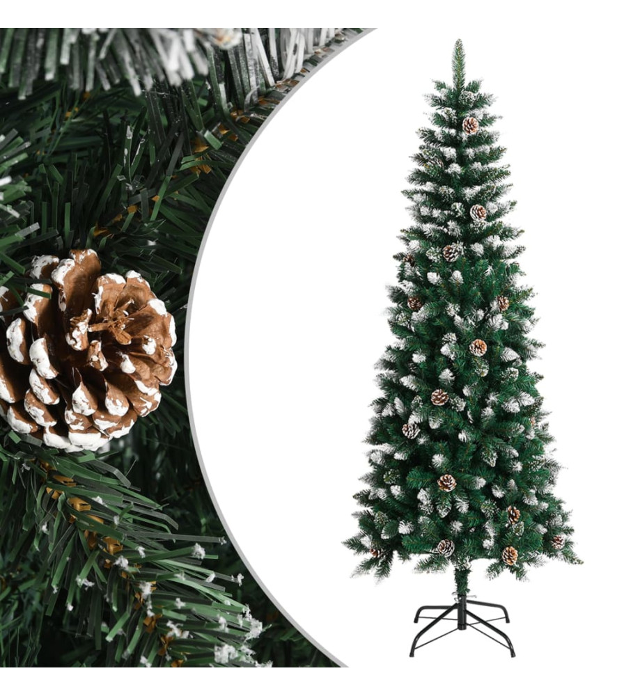 Sapin de Noël artificiel avec support Vert 210 cm PVC