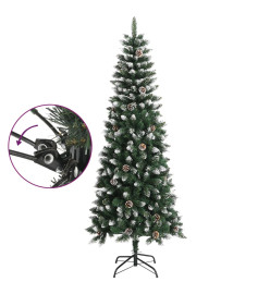 Sapin de Noël artificiel avec support Vert 210 cm PVC