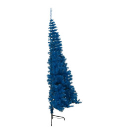 Demi sapin de Noël artificiel avec support Bleu 210 cm PVC