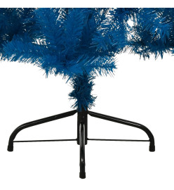 Demi sapin de Noël artificiel avec support Bleu 210 cm PVC