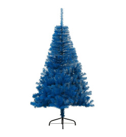 Demi sapin de Noël artificiel avec support Bleu 150 cm PVC