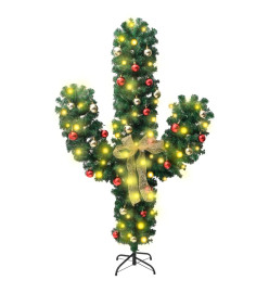 Cactus de Noël avec support et LED Vert 210 cm PVC