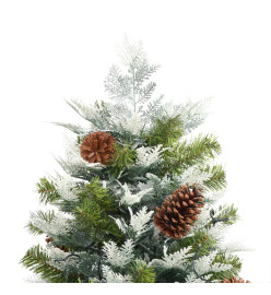 Sapin de Noël avec LED et pommes de pin Vert 195 cm PVC et PE