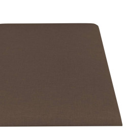 Panneaux muraux 12 pcs Marron 60x15 cm Tissu 1,08 m²