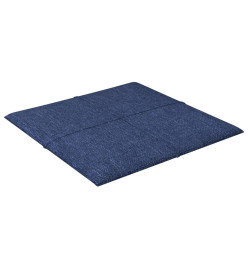 Panneaux muraux 12 pcs Bleu 30x30 cm Tissu 1,08 m²