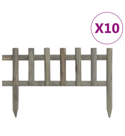 Bordure de jardin 10 pcs Bois de sapin 4,4 m