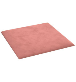 Panneaux muraux 12 pcs Rose 30x30 cm Velours 1,08 m²