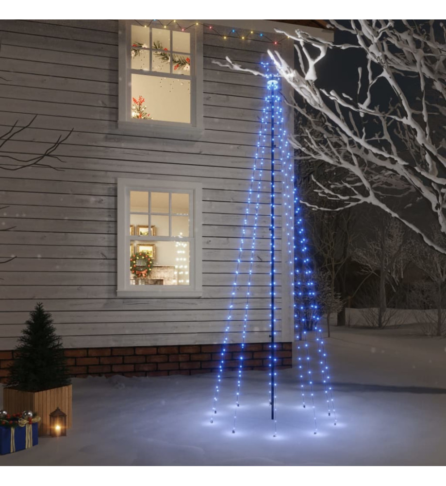 Sapin de Noël avec piquet Bleu 310 LED 300 cm