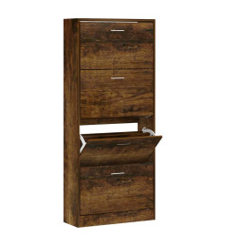 Armoire à chaussures Chêne fumé 63x24x147 cm Bois d'ingénierie