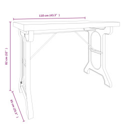 Table à dîner 110x65x82 cm Bois de sapin massif et fer