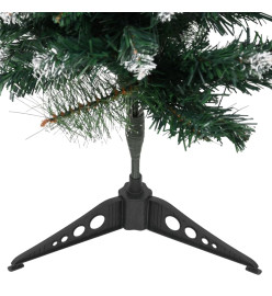 Sapin de Noël artificiel avec support Vert et blanc 90 cm PVC