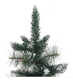 Sapin de Noël artificiel avec support Vert et blanc 90 cm PVC