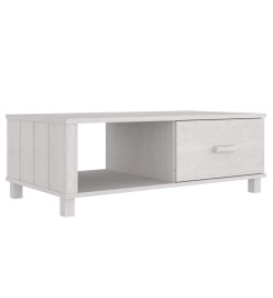 Table basse HAMAR Blanc 100x55x35 cm Bois massif de pin