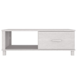 Table basse HAMAR Blanc 100x55x35 cm Bois massif de pin