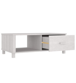 Table basse HAMAR Blanc 100x55x35 cm Bois massif de pin