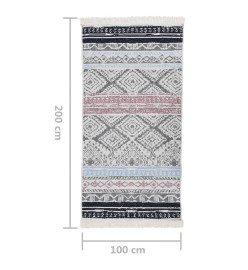 Tapis Rose et aqua 100x200 cm Coton