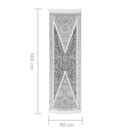 Tapis Noir et gris 80x300 cm Coton