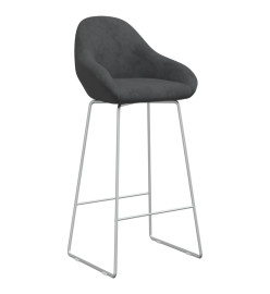 Tabouret de bar Gris foncé Velours